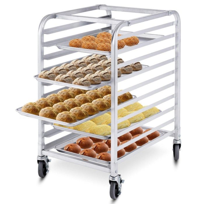 10 Tier Aluminum Bakery Rack Home Commercial Kitchen Bun Pan - Image 1