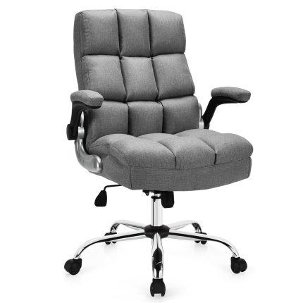 Giantex Executive Office Chair,Adjustable Tilt Angle and Flip-up - Grey