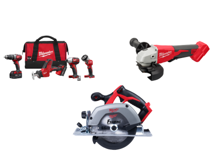 Milwaukee 2695-24C M18 18V 4 Tool Cordless Combo Kit w/ Circular Saw and Grinder