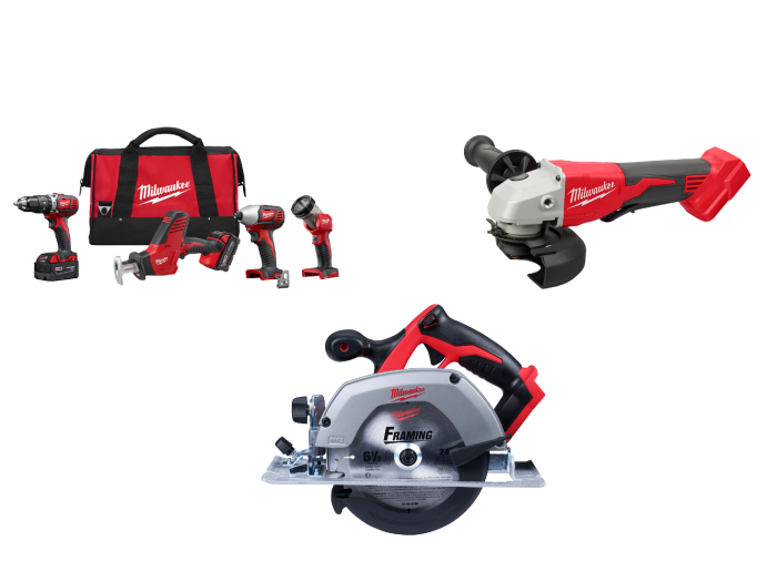 Milwaukee 2695-24C M18 18V 4 Tool Cordless Combo Kit w/ Circular Saw and Grinder - Image 1