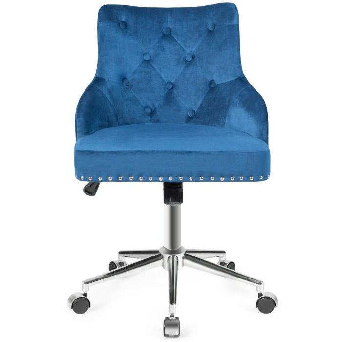Giantex Modern Home Office Chair, Adjustable Task Chair Computer Desk Chair - Blue - Image 1