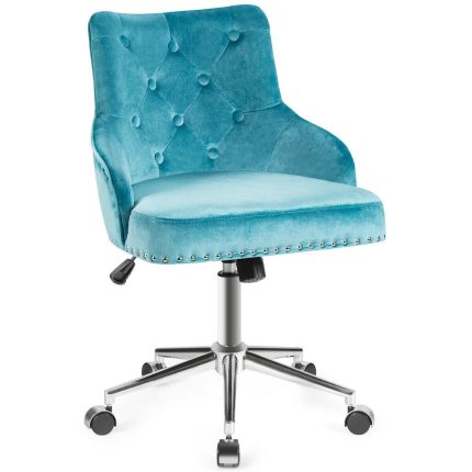 Giantex Modern Home Office Chair, Adjustable Task Chair Computer Desk Chair - Turquoise