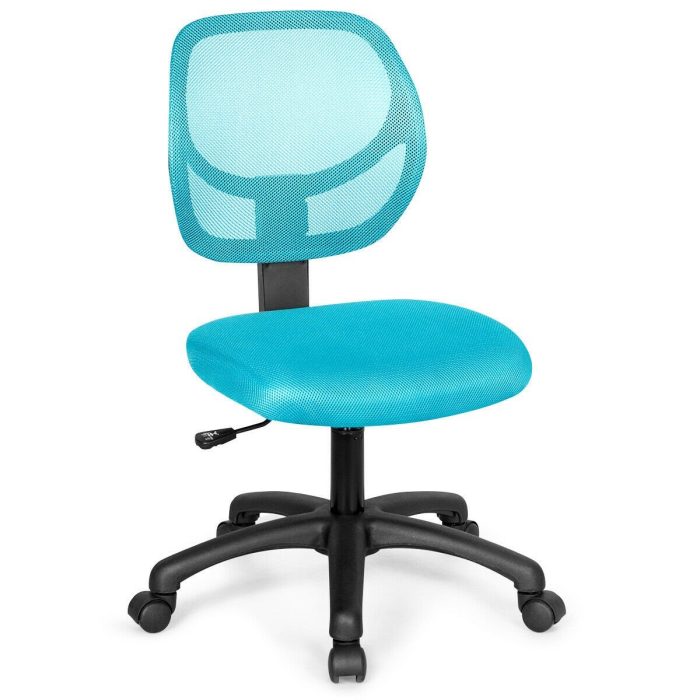 Kids Desk Chair, Mesh Teens Computer Chair with Wheels - Blue - Image 1