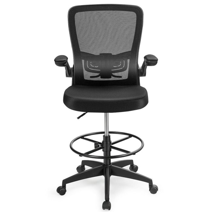 Drafting Chair High Back Office Chairs - 1 Black - Image 1
