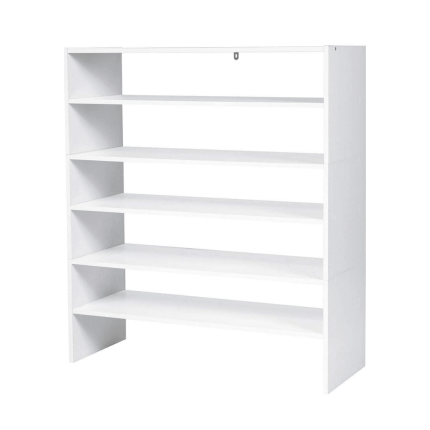 3-in-1 Shoe Rack, 5-Tier Shoe Organizer, Wood Storage Shelf for Shoes - White 1