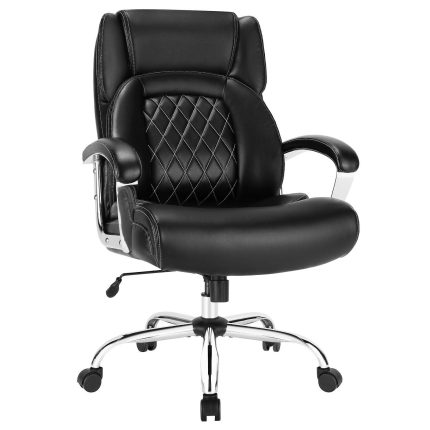 500 LBS Leather Office Chair, Height Adjustable Big and Tall Executive Chair