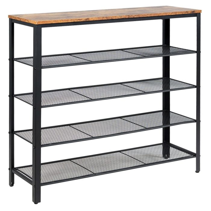 5-Tier Shoe Rack, Industrial Metal Shoe Storage Organizer - Image 1