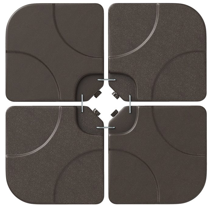 Umbrella Base Stand Patio Offset Square Base - Brown - Image 1