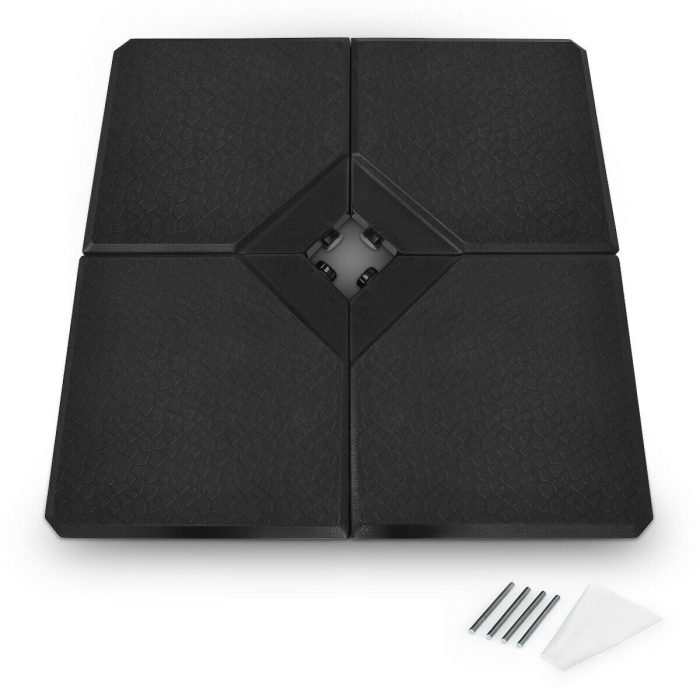 4PCS 238lbs Square Patio Umbrella Base 38"X38" Black - Image 1