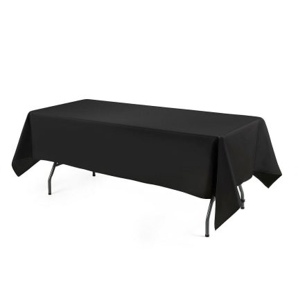 10PCS Rectangle Tablecloth, Machine-washable Polyester - 60" x 102" Black