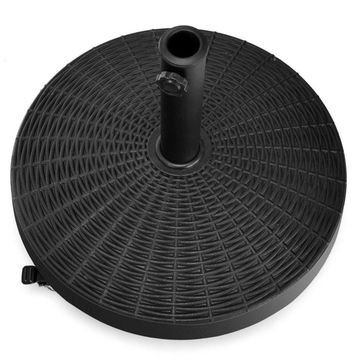 50 LBS Patio Umbrella Stand, 20.5 Inch Round Umbrella Base with 4 Lockable Wheels - Image 1