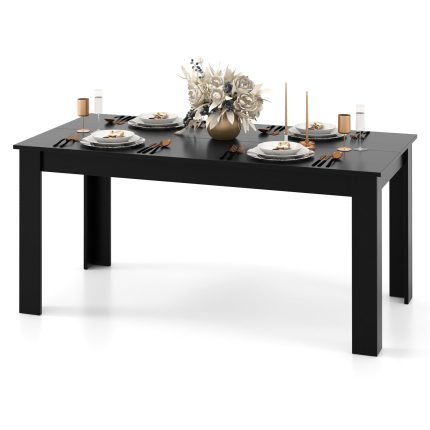 Dining Table, Wood Rectangular Table Dining Table 63" x 31.5" x 30" - Black