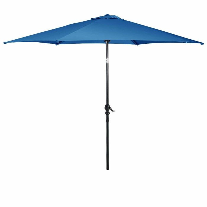 Giantex 9ft Patio Umbrella Outdoor, Market Table Umbrella w/ Push Button Tilt and Crank - Blue - Image 1