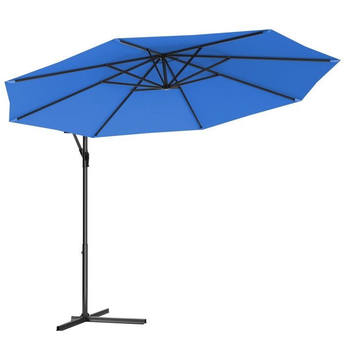 10ft Offset Patio Umbrella Cantilever Umbrella - Blue - Image 1