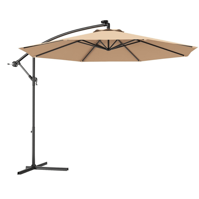 10ft Offset Patio Umbrella Cantilever Umbrella - Beige - Image 1