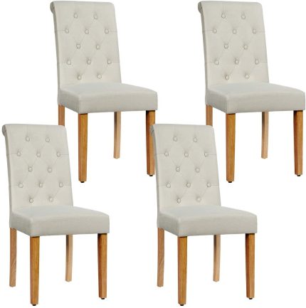 Upholstered Accent Dining Chairs Set of 2 - Beige 4