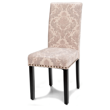Upholstered Dining Chairs Set of 2 or 4, Fabric Side Chairs w/Wood Legs - 2 Pattern