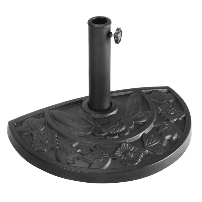 Giantex 20" Outdoor Patio Half Round Umbrella Base Stand, Black - Image 1