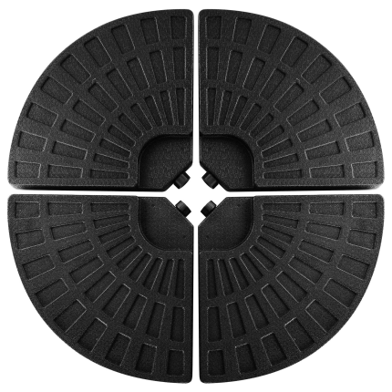 Giantex Patio Offset Umbrella Base Stand w/Sand/Water Filled 4-Pieces Base Plates (Round Base)