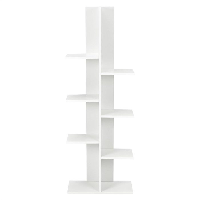 7-Tier Bookshelf, Multipurpose Storage Shelf 9.5 x 8 x 56 inches - White - Image 1