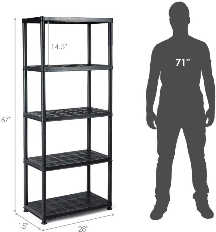 5-Tier Ventilated Shelving Storage Rack - 28"L X 15"W X 67"H 2 - Image 1