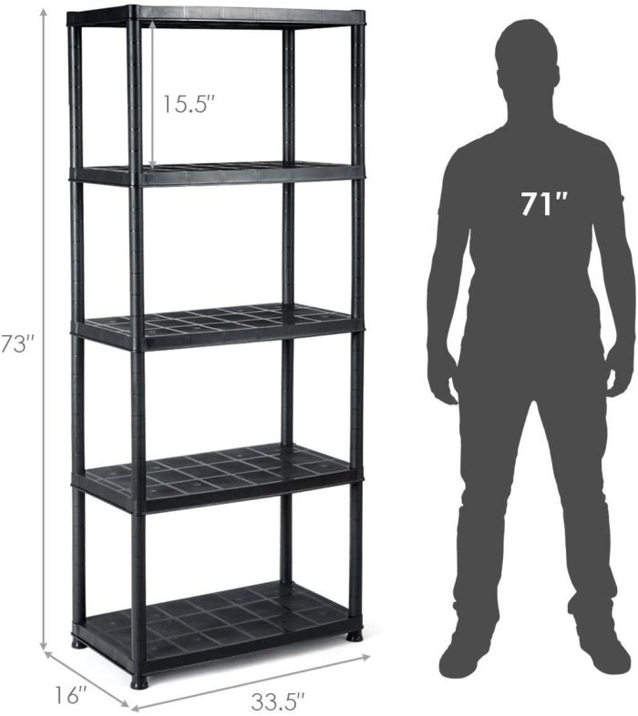 5-Tier Ventilated Shelving Storage Rack - 33.5"L X 16"W X 73"H 2 - Image 1