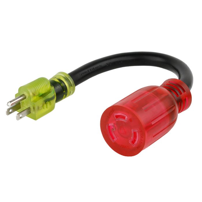 Reliance AC1531 15A 125V Color Connect Adapter Cord 5-15 Plug L5-30 Connector - Image 1