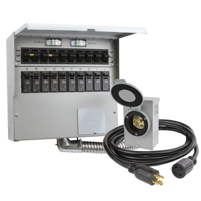 Reliance 310CDKN 30 Amp 10 Circuit Manual Transfer Switch Kit - Image 1