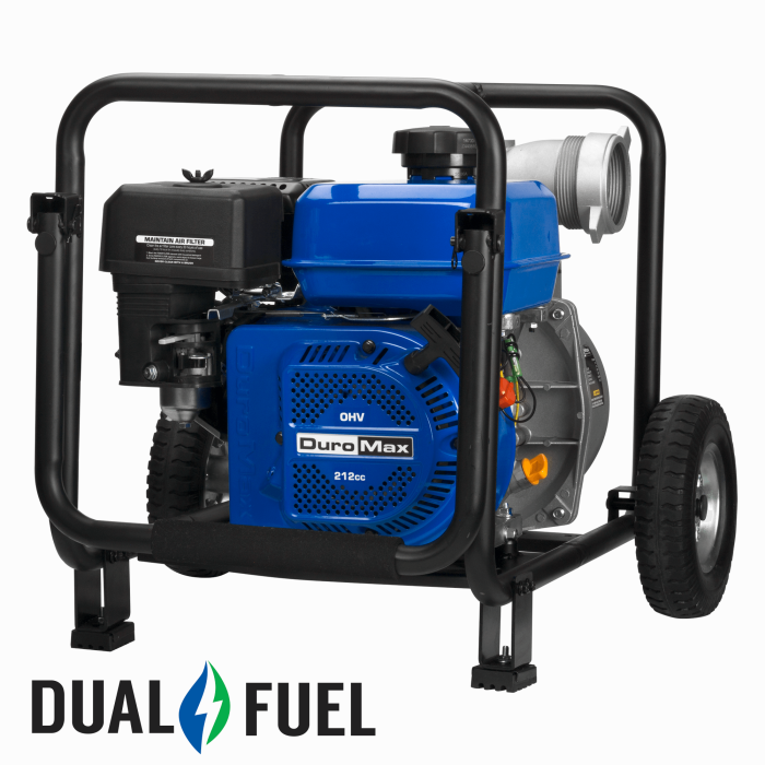 DuroMax XP650WX 264 GPM 3" Dual Fuel Engine Portable Water Pump - Image 1