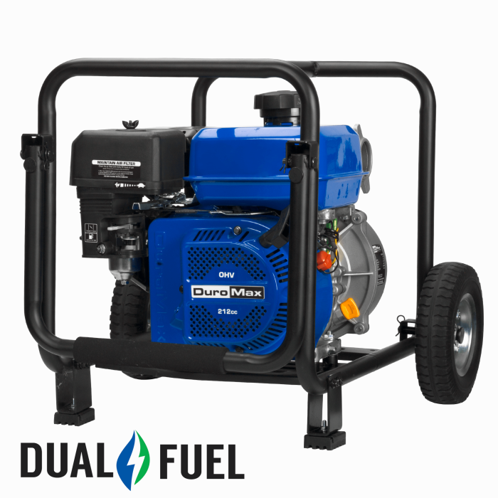 DuroMax XP652WX 158 GPM 2" Dual Fuel Engine Portable Water Pump - Image 1