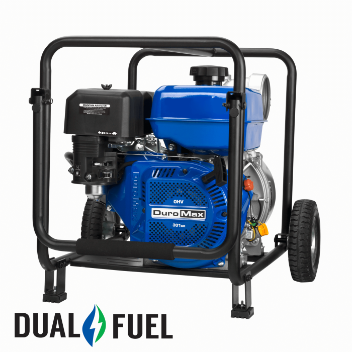 DuroMax XP904WX 423 GPM 4" Dual Fuel Engine Portable Water Pump - Image 1