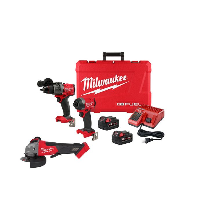 Milwaukee 3697-22GR M18 FUEL 18V Cordless Drill / Driver Kit w/ M18 FUEL Grinder - Image 1