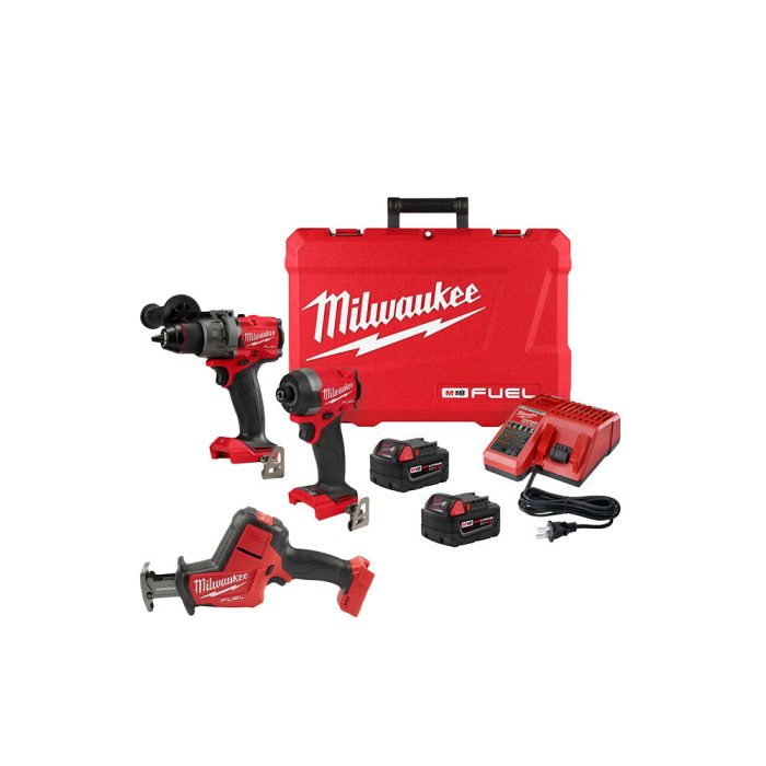 Milwaukee 3697-22HZ M18 FUEL 18V Cordless Drill / Driver Kit w/M18 FUEL HACKZALL - Image 1