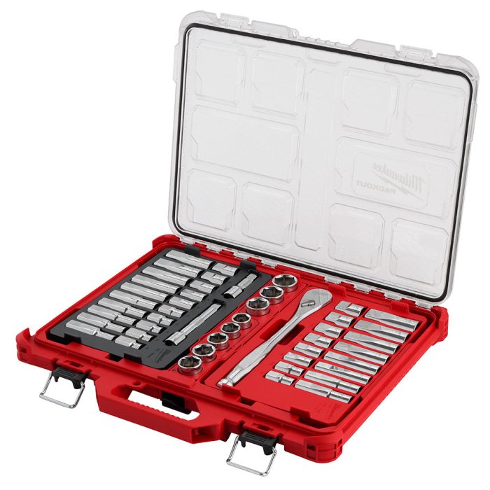 Milwaukee 48-22-9487 47 PC 1/2" Drive Ratchet/Socket Set w/ PACKOUT Organizer - Image 1