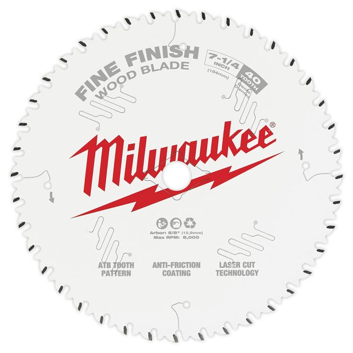 Milwaukee 48-40-0726 7-1/4" 40T Fine Finish Circular Saw Wood Blade - Image 1