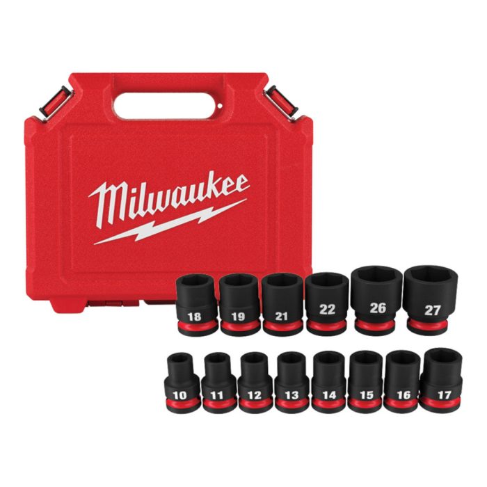 Milwaukee 49-66-7013 1/2" Drive Metric Standard 6 Point Impact Socket Set -14 PC - Image 1
