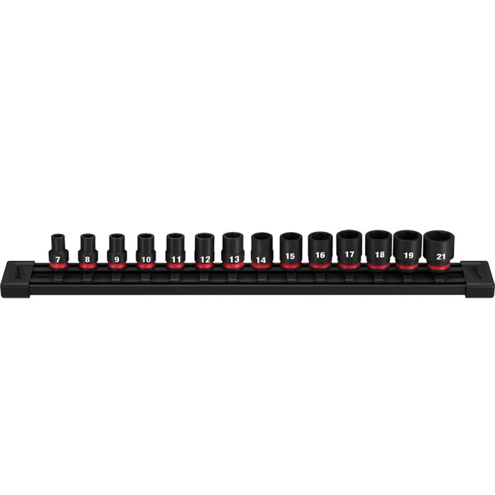 Milwaukee 49-66-7007 3/8" Drive Metric Standard Impact Socket Set - 14 PC - Image 1