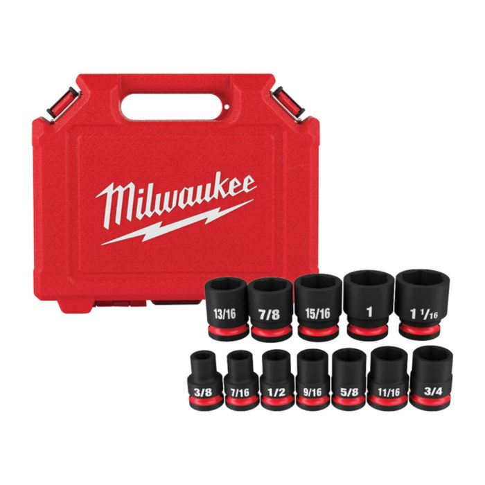 Milwaukee 49-66-7010 1/2" Drive SAE Standard 6 Point Impact Socket Set - 12 PC - Image 1