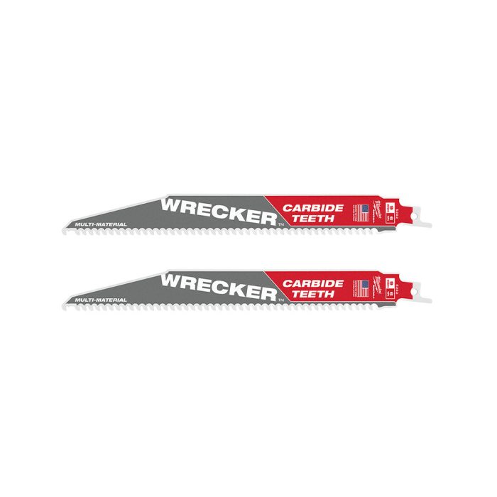 Milwaukee 48-00-0542B 9" 6 TPI THE WRECKER Carbide Teeth SAWZALL Blade - 2 PK - Image 1