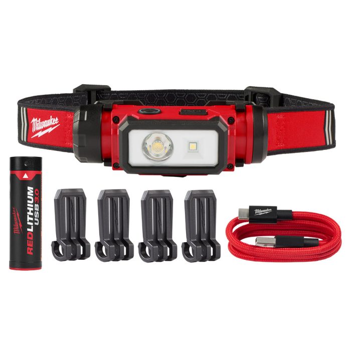 Milwaukee 2163-21 REDLITHIUM USB Cordless Hard Hat Headlamp - Image 1