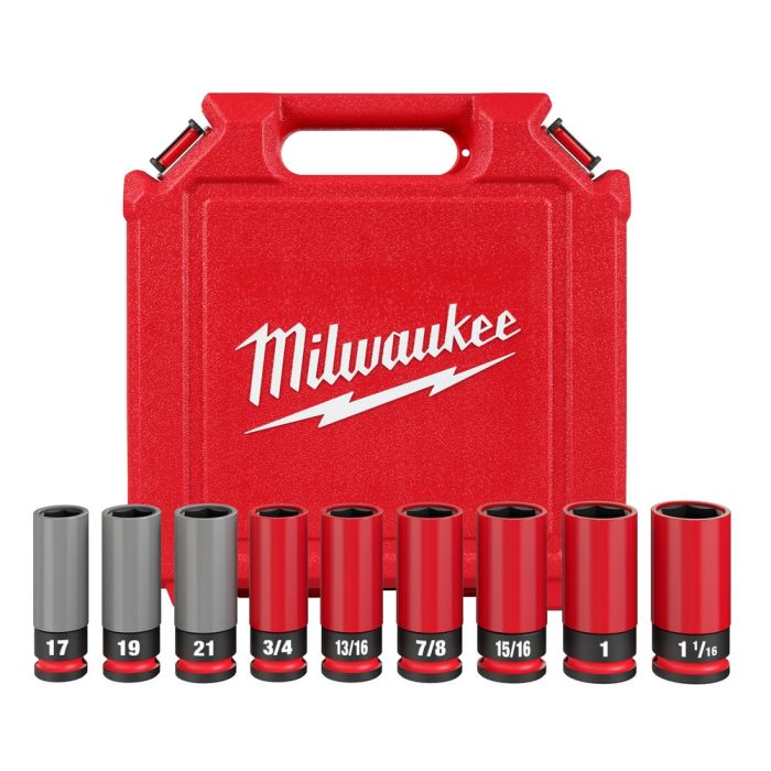 Milwaukee 49-66-7832 SHOCKWAVE 1/2" SAE/Metric Lug Nut Wheel Socket Set - 9 PC - Image 1