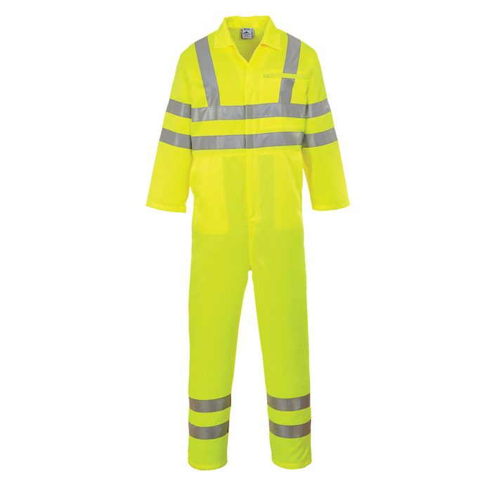 Hi-Vis Lightweight Polycotton Coverall - Yellow - Image 1