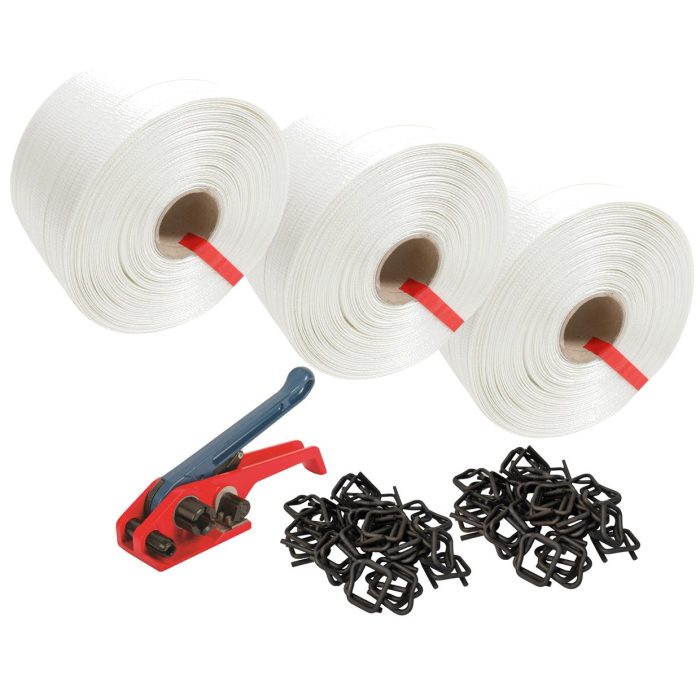 16mm Woven Polyester Strapping Kit - 3 Rolls - Image 1
