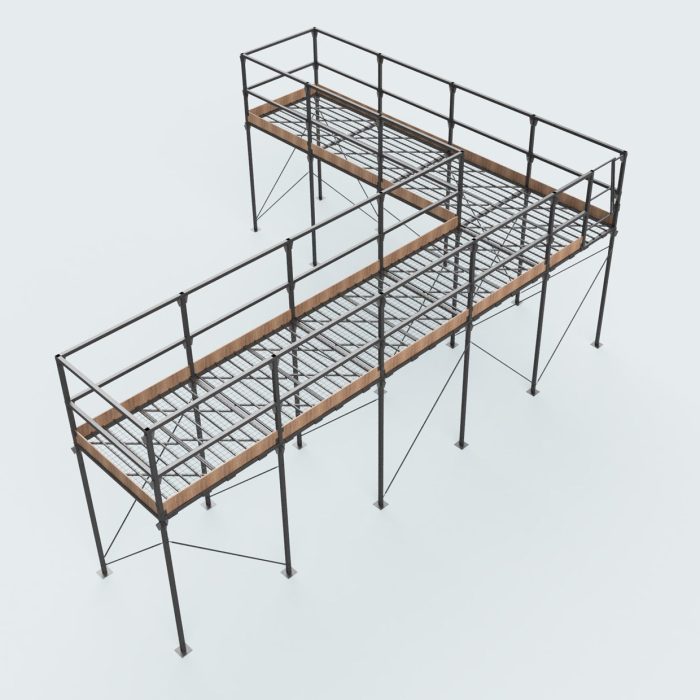 8 Bay Trestle with Handrail & Access Gate - 2m Leg Height - Image 1
