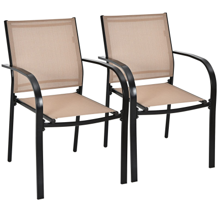 Comfortable 2 Pack Bistro Chairs for Porch Garden Backyard Poolside - 2