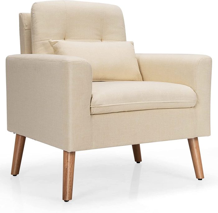 Giantex Modern Leisure Chair for Living Room Bedroom Office - Beige 1 - Image 1
