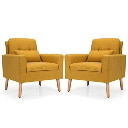 Giantex Modern Leisure Chair for Living Room Bedroom Office - Yellow 2