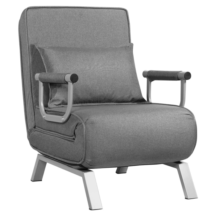 Giantex Convertible Sofa Bed Sleeper Chair - Grey - Image 1