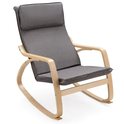 Giantex Stable Wooden Frame Relaxing Modern Leisure Armchair Suitable for Living Room, Bedroom, Balcony, Nursery Room - Grey 1