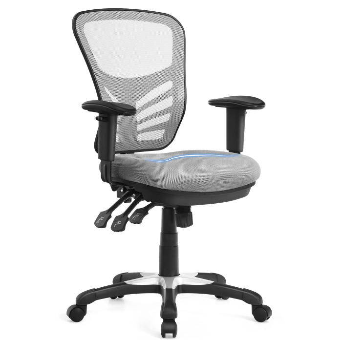 Giantex Seat Tilt Adjustment Office Chair for Working Studying Gaming - Gray - Image 1